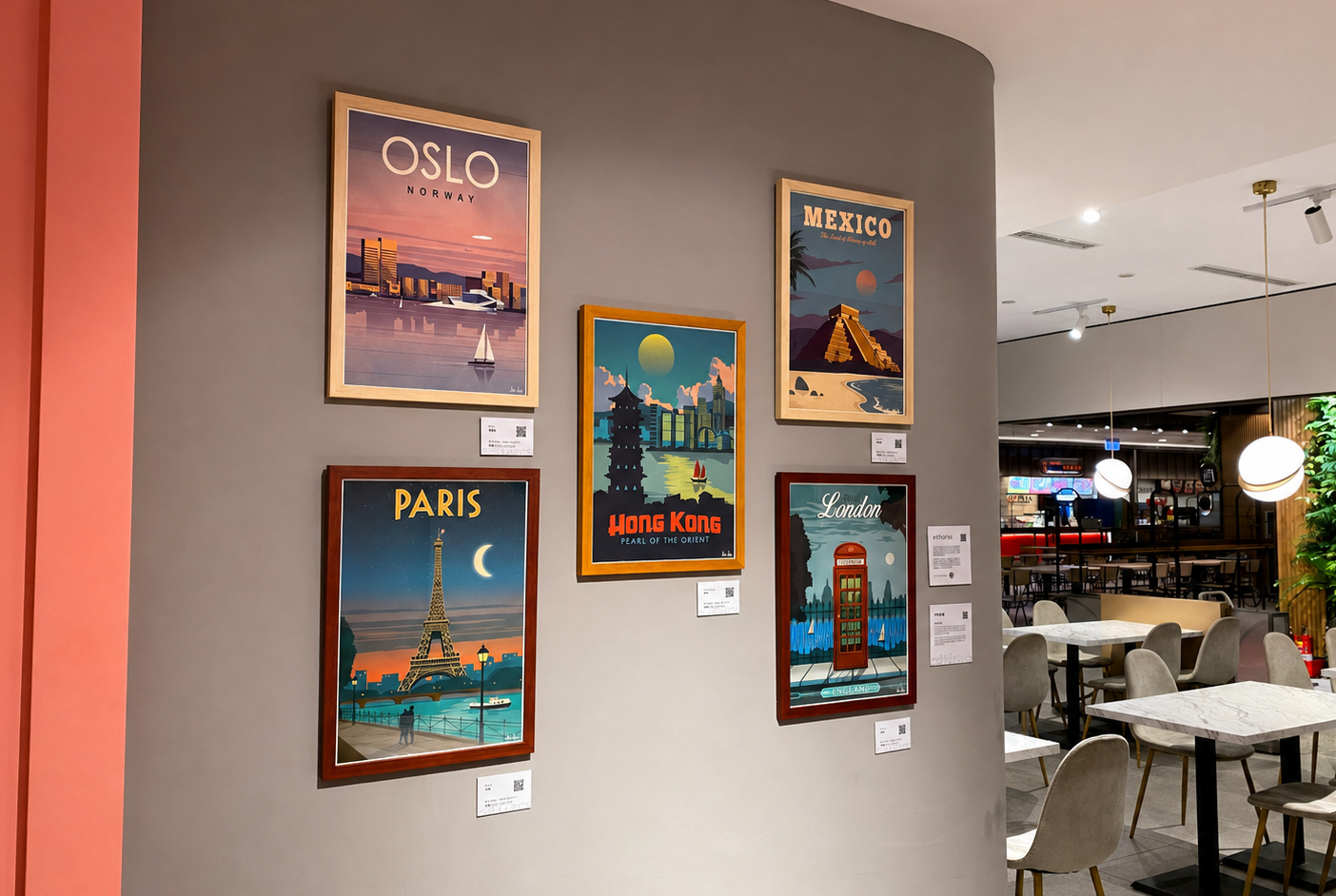 EDITIONS art-print pop-up in a restaurant space